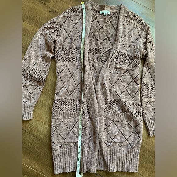 Hooked Up Open-Front Long Cardigan - Picture 3 of 9